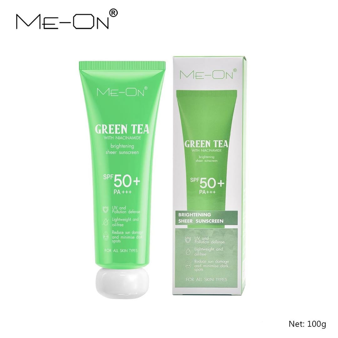 ME-ON Sunscreen SPF 50+++ Green Tea | Lightweight Daily Sun Protection for All Skin Types – 100ml