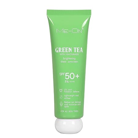 ME-ON Sunscreen SPF 50+++ Green Tea | Lightweight Daily Sun Protection for All Skin Types – 100ml
